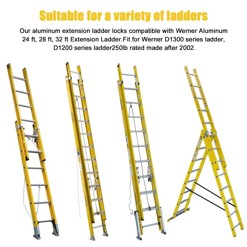 SZHY-LINK Aluminum Extension Ladder Locks Aluminum Extension Ladder Model 28-11 for Werner Aluminum 24 ft, 28 ft, 32 ft Extension Ladder Rung Lock Kit - Image 5